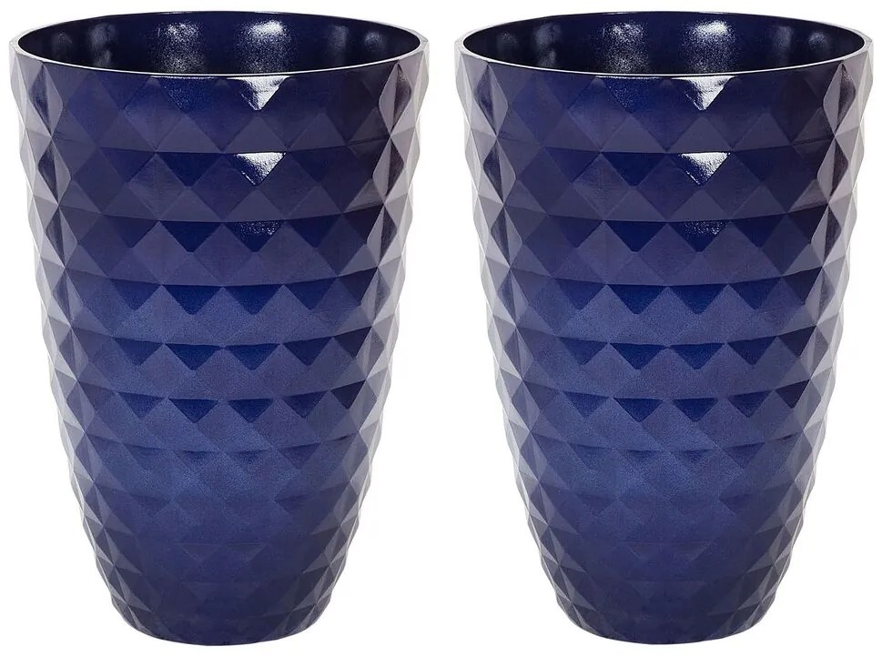 Set di 2 vasi argilla blu marino ⌀ 35 cm FERIZA Beliani