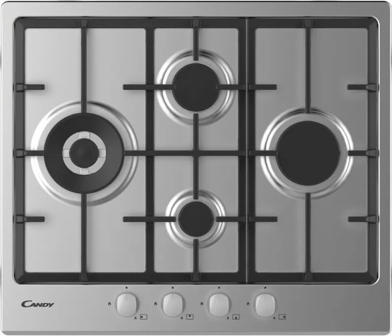 Idea CHG6D4WX Piano Cottura da Incasso Gas 4 Fornelli Acciaio Inossidabile - Candy