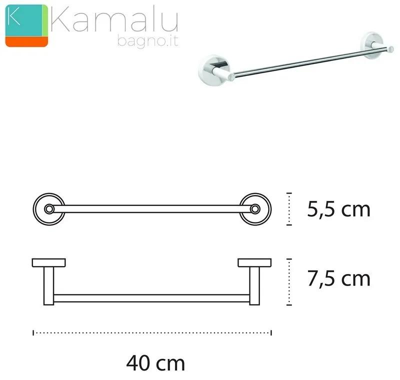 Kamalu - portasalvietta barra 40cm colore bianco linea kaman lefo-60