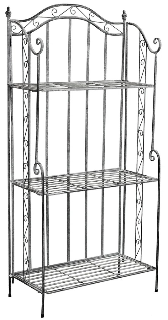 Scaffale 3 ripiani in acciaio 60x128x32 cm