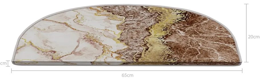 Gradini per scale in colore marrone chiaro-crema in set da 16 pezzi 20x65 cm Golden Marble - Vitaus