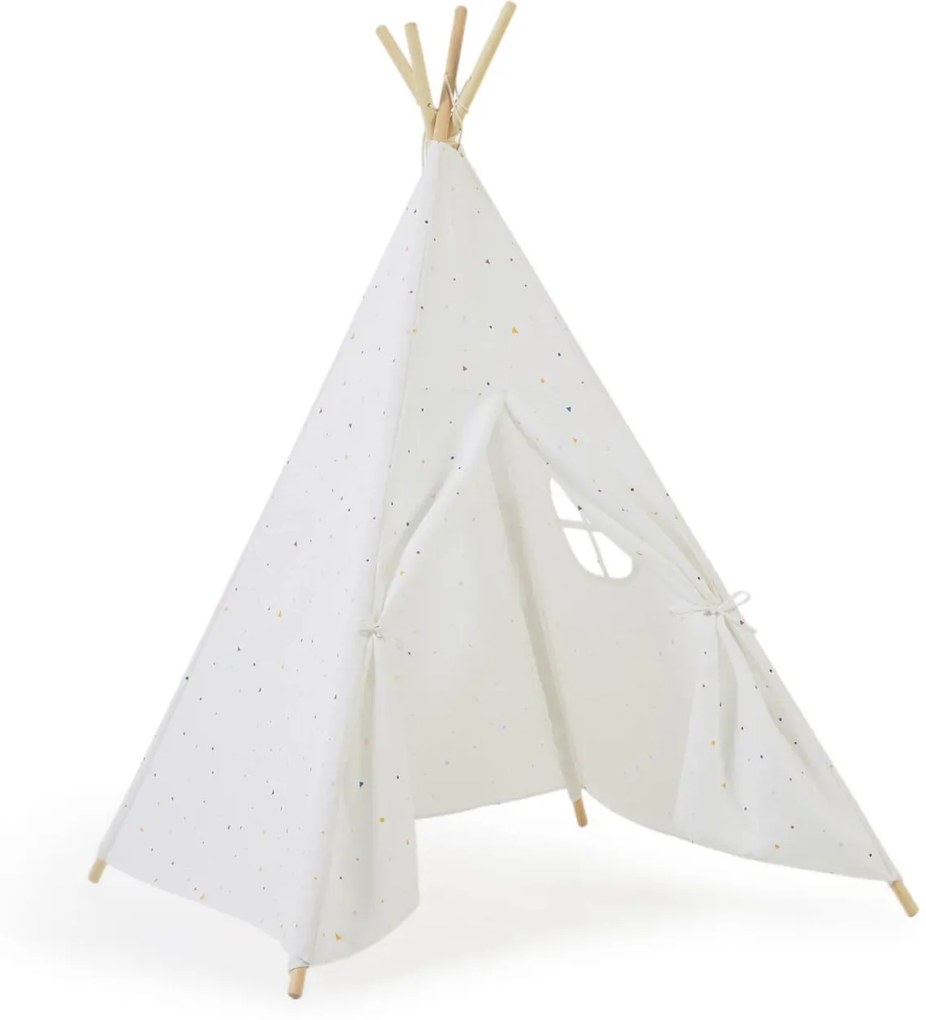 Kave Home - Tipi Miris 100% cotone multicolore e gambe in legno massello di pino