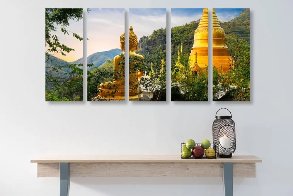 Quadri 5 pezzi – Vista sul Buddha dorato