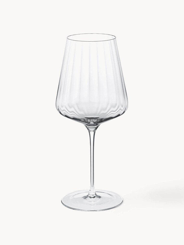 Set di 6 calici plissettati in cristallo Bernadotte