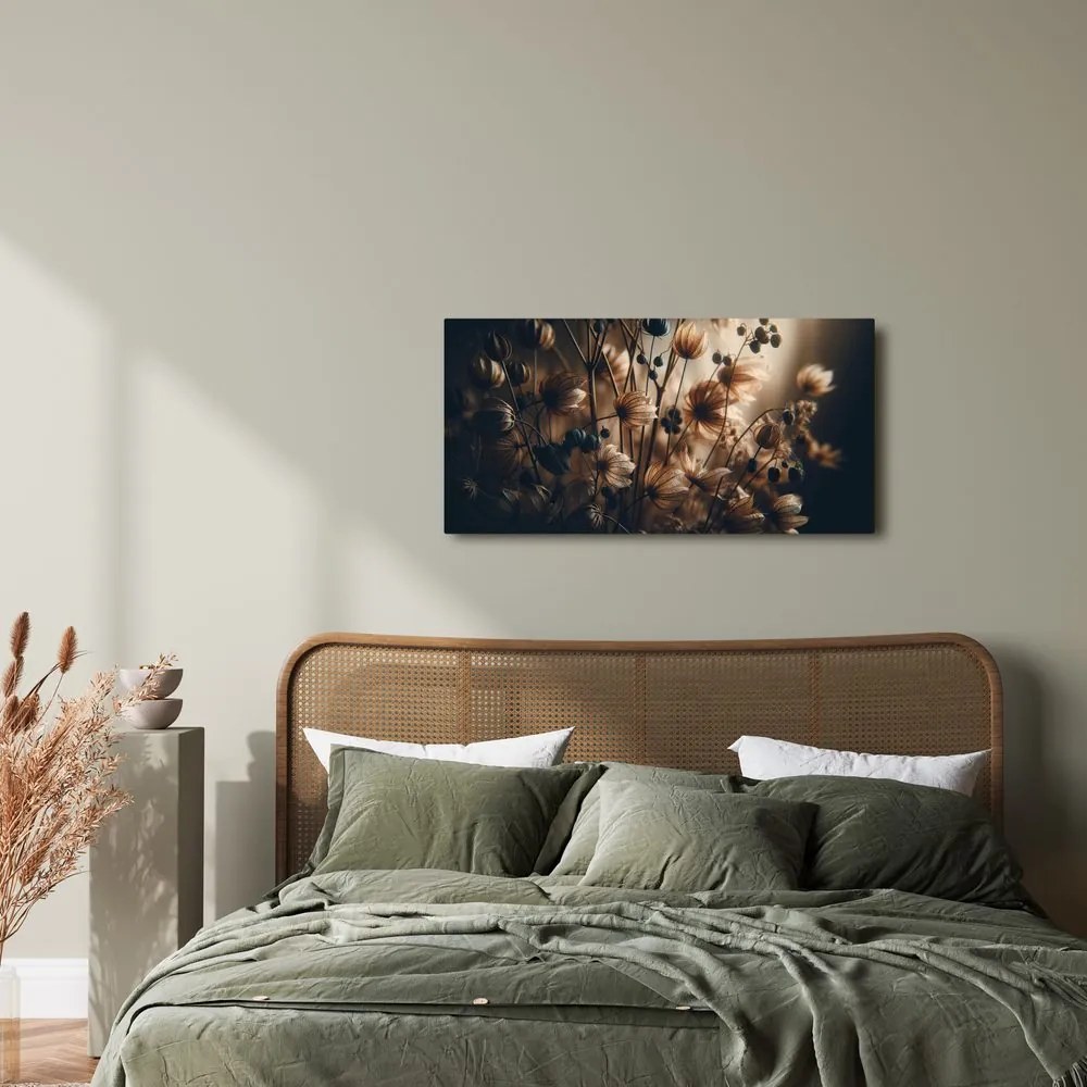 Quadro su tela – Fiori secchi marroni
