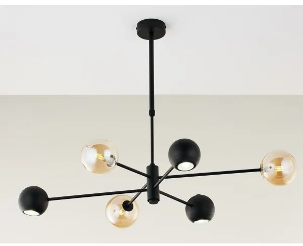 Jupiter 1993 - Lampadario a sospensione con supporto rigido MOKA 3xGU10/10W/230V + 3xG9/10W/230V nero/beige