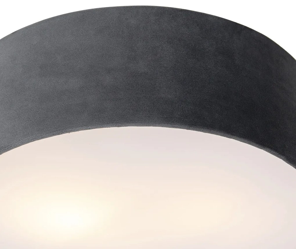 Plafoniera moderna grigia 30 cm con interno oro - Drum