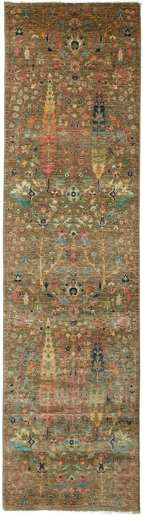 Samarkand Tappeto 290x80 Beige (Pakistan) Annodato A Mano