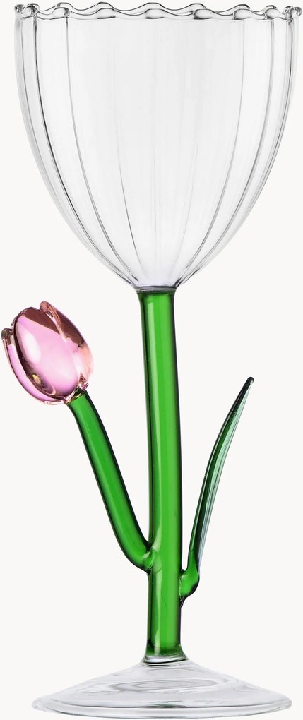Bicchiere da vino fatto a mano in vetro borosilicato Botanica
