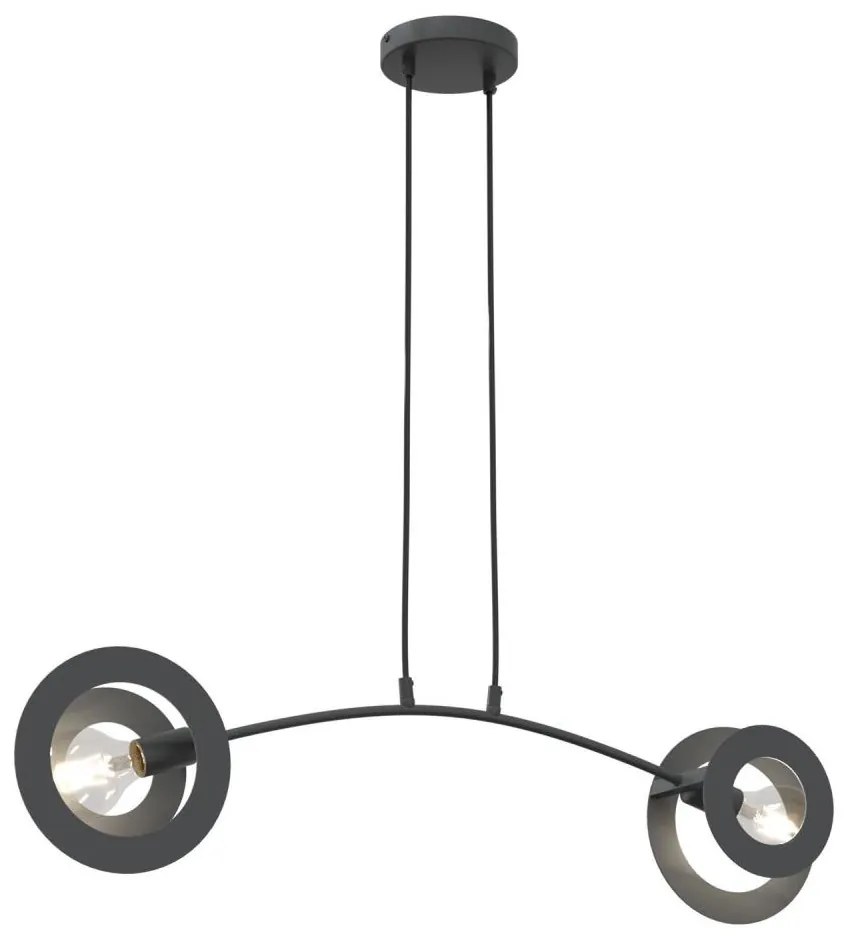 Lampadario a sospensione con filo EUFORIA 2xE27/15W/230V nero