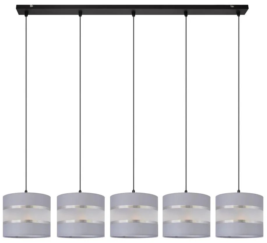 Lampadario a sospensione con filo HELEN 5xE27/15W/230V grigio/nero