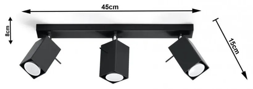Plafoniera da Soffitto in Acciaio 3xGU10 MERIDA 3 Nera Orientabile Colore del corpo Nero