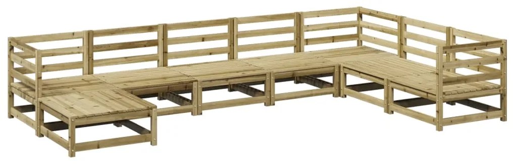 Set divani da giardino 8 pz in legno impregnato di pino