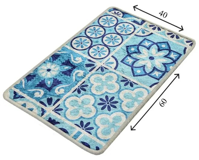 Tappetino da bagno blu 60x40 cm Seramik - Foutastic