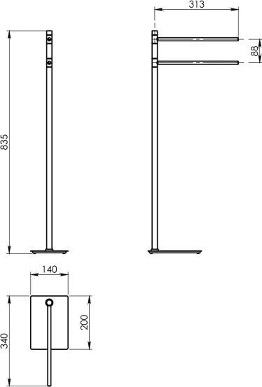 Gedy - Porta asciugamani TRILLY 83,5 cm grigio metallizzato