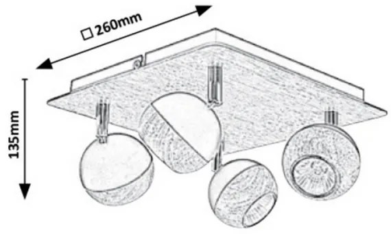 Rabalux 5616 - Faretto ARTHUR 4xGU10/35W/230V