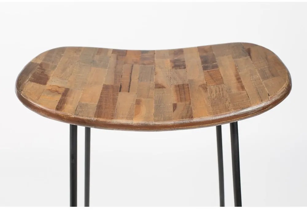 Sedia da bar di colore naturale in teak massiccio (altezza della seduta 76 cm) Tangle – White Label