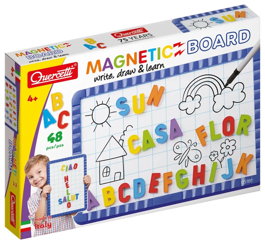 Magnetino Letters Starter Set - Lavagna con lettere magnetiche - 48 magneti
