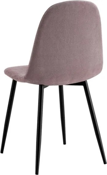 Sedia Da Pranzo Moderna In Tessuto Marrone Gambe Nere Irene