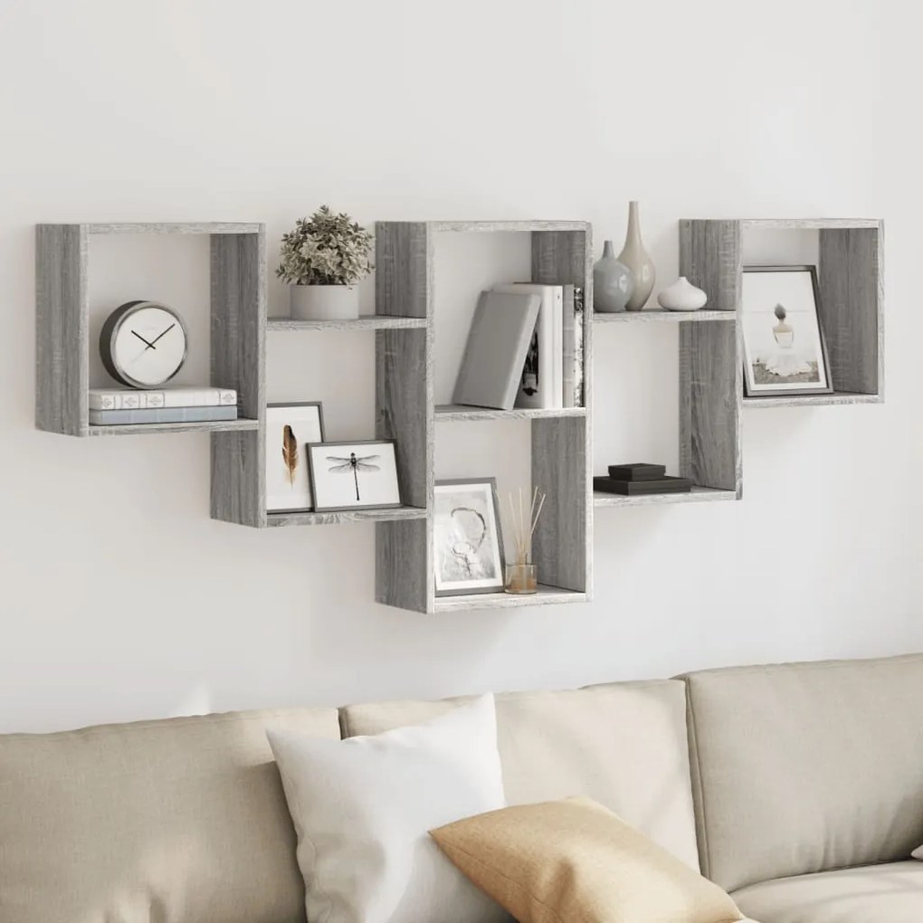 Mensola A Muro Grigio Sonoma 159x18x66 Cm İn Truciolato /
