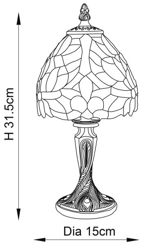 Endon 64331 - Lampada da tavolo Tiffany SYLVETTE 1xE14/40W/230V diam. 15 cm