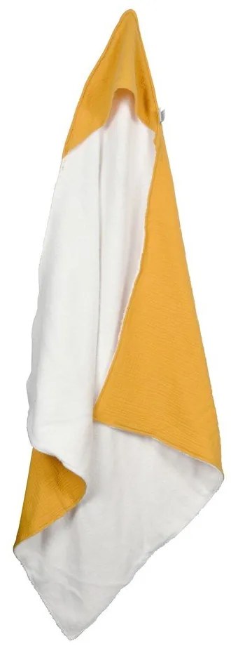 Asciugamano in mussola gialla con cappuccio 75x75 cm - Bébé Douceur