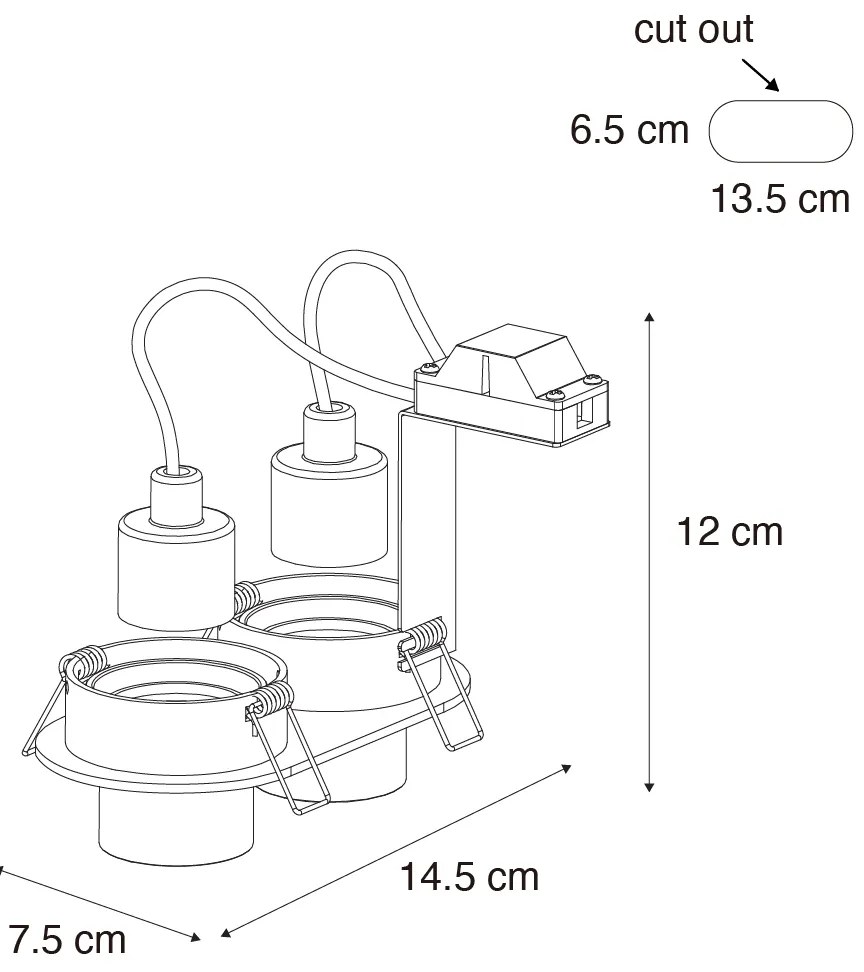 Set di 6 faretti da incasso bronzo scuro GU10 35mm orientabili 2 luci - Installa
