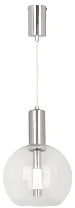 Lampada a Sospensione LED 5W Vetro Trasparente 3000K Acciaio