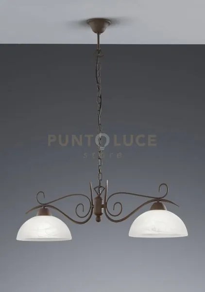 Lampadario sospeso bilanciere country 2 luci antichizzato r3432-24