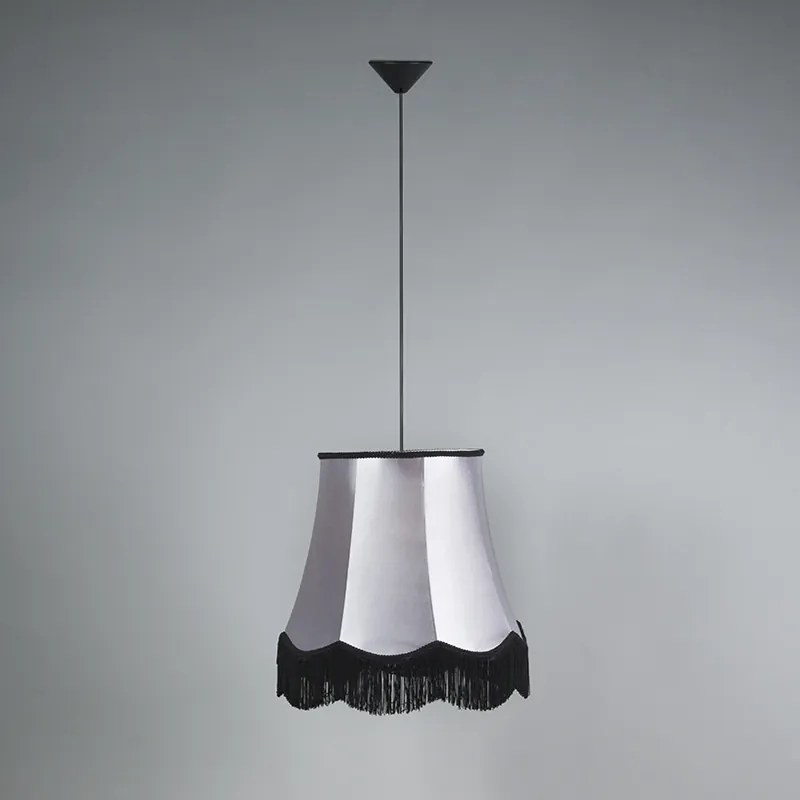 Lampada a sospensione retrò nera con grigia 45 cm - Granny