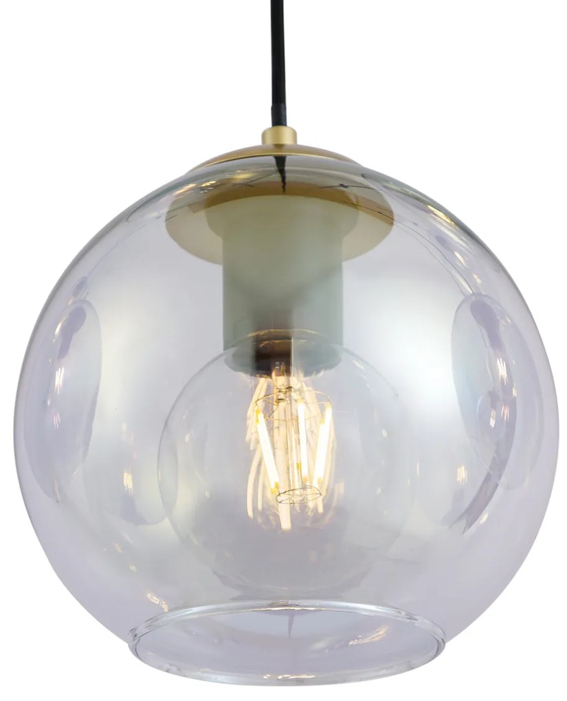 Lampada a sospensione Art Déco oro con vetro arcobaleno 7 luci - Sandra