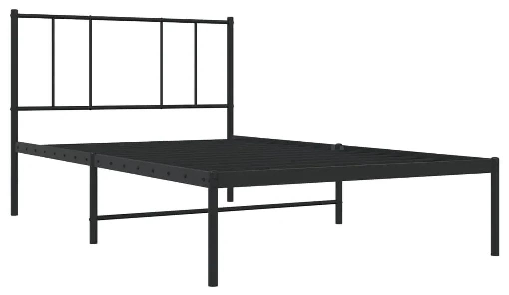 Giroletto con testiera metallo nero 100x200 cm