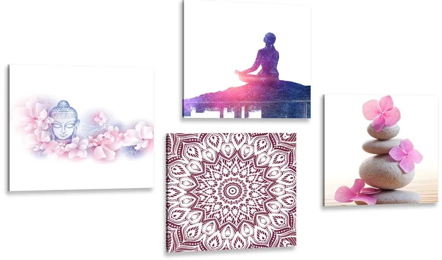 Set di quadri – Feng Shui in rosa