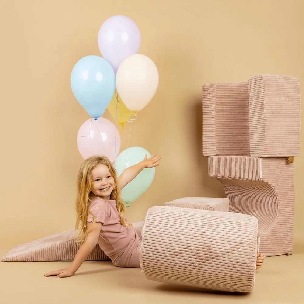 Gioco per psicomotricità color crema in velluto a coste 4 pz altezza totale 30 cm 45x170 cm Montessori – Meowbaby