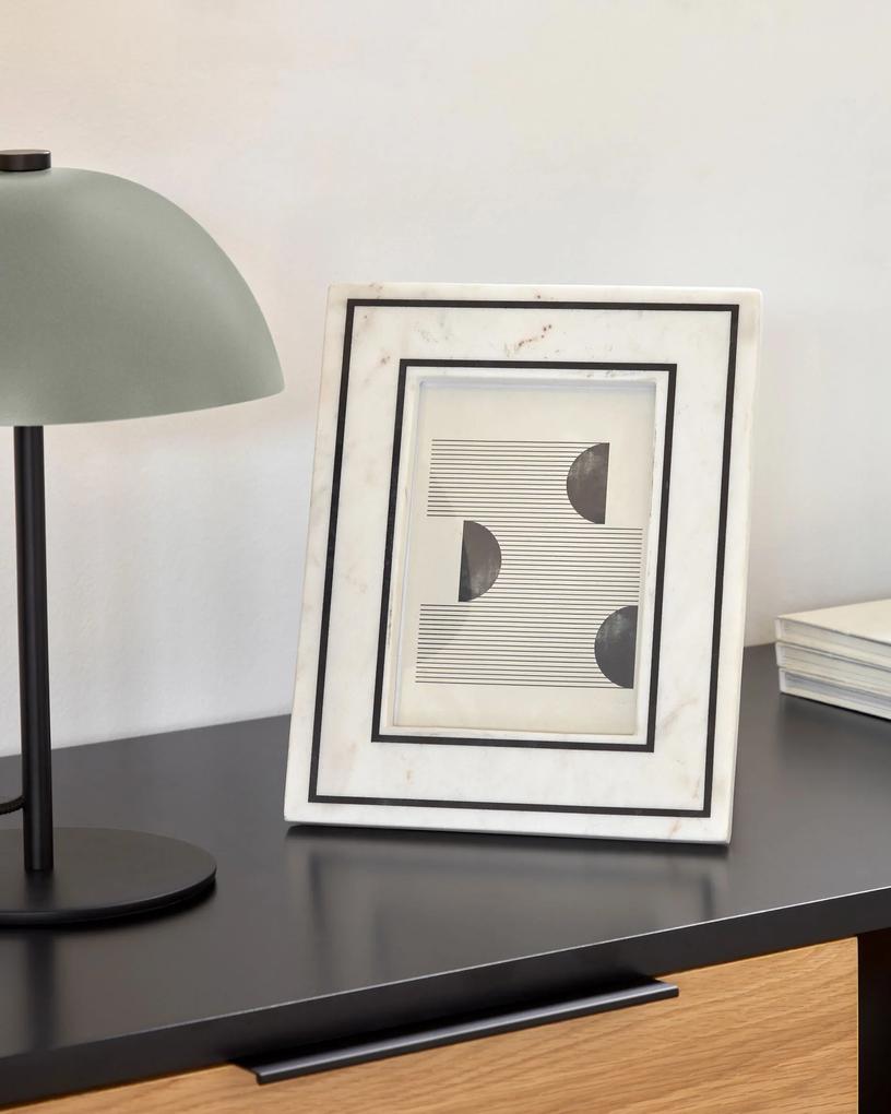 Kave Home - Cornice per foto Vittoria in marmo bianco e nero 25 x 20 cm
