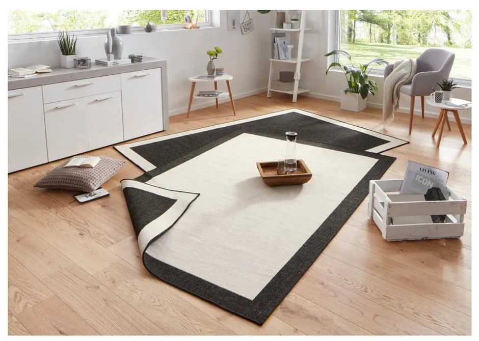Tappeto da esterno nero e crema , 200 x 290 cm Panama - NORTHRUGS