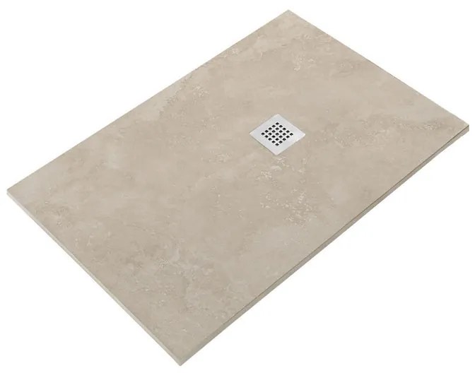 Piatto doccia SANYCCES in resina STRATO crema L 80 x L 90 cm