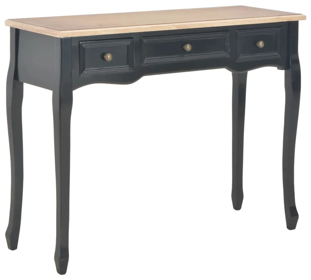 280046  dressing console table with 3 drawers black