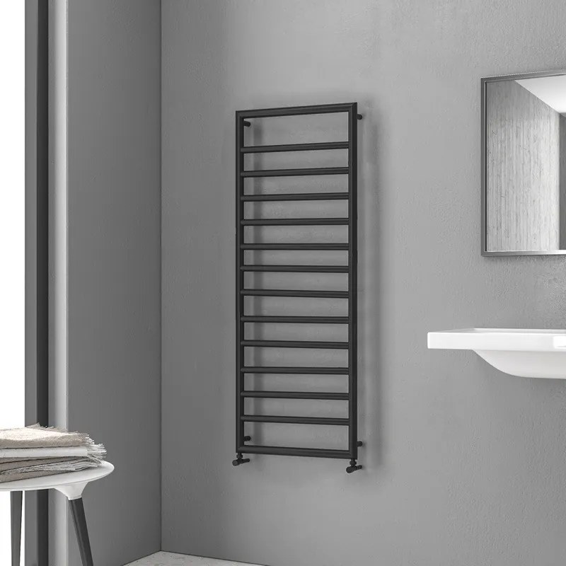 Termoarredo scalda salviette 1300x500mm colore nero opaco KAM-D7013N - KAMALU