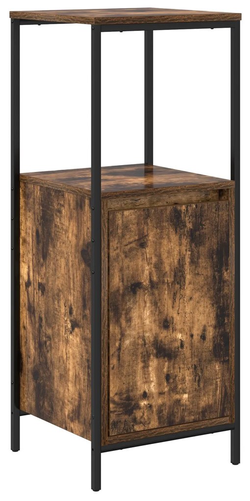 Set di mobili da bagno 5 pezzi in legno ingegnerizzato rovere affumicato