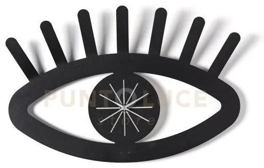 Orologio da parete di design ciclope nero/avorio in ferro 55x36,5h cm