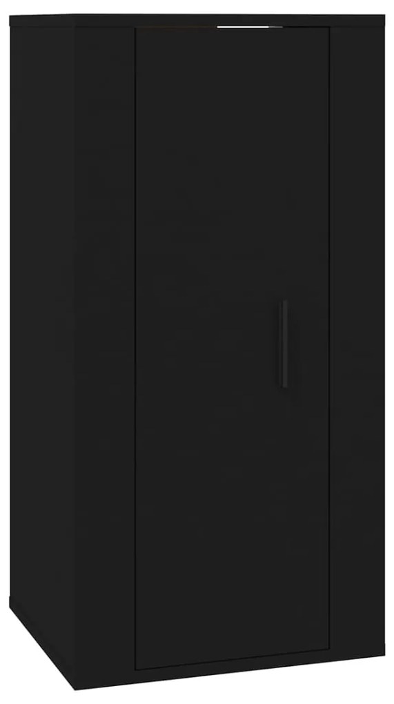 Set mobili porta tv 3 pz nero in legno multistrato