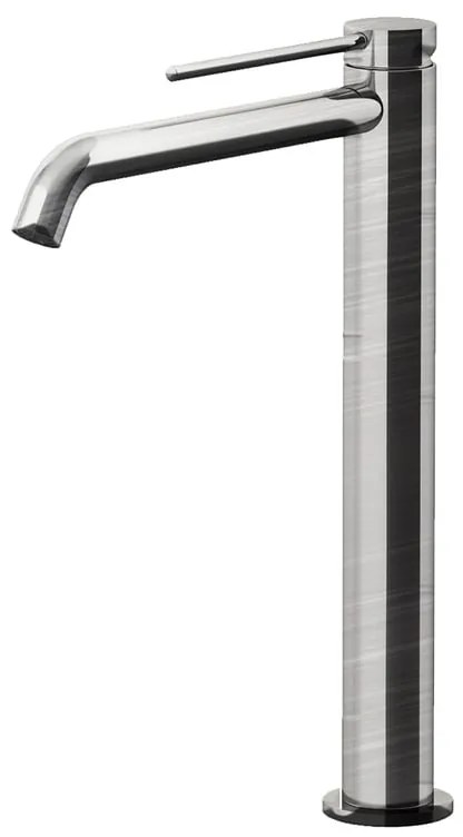 Rubinetto per lavabo getto laminare cristallino CIRCLE TWO cromo spazzolato opaco GATTONI RUBINETTERIA H 30 cm
