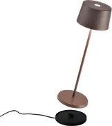 Zafferano Olivia lampada ricaricabile finitura corten