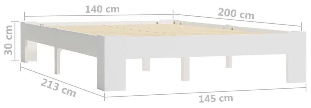 Giroletto Bianco in Legno Massello di Pino 140x200 cm