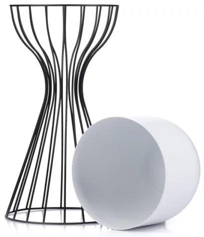 Vaso da fiori in metallo LOFT 46x20 cm nero/bianco