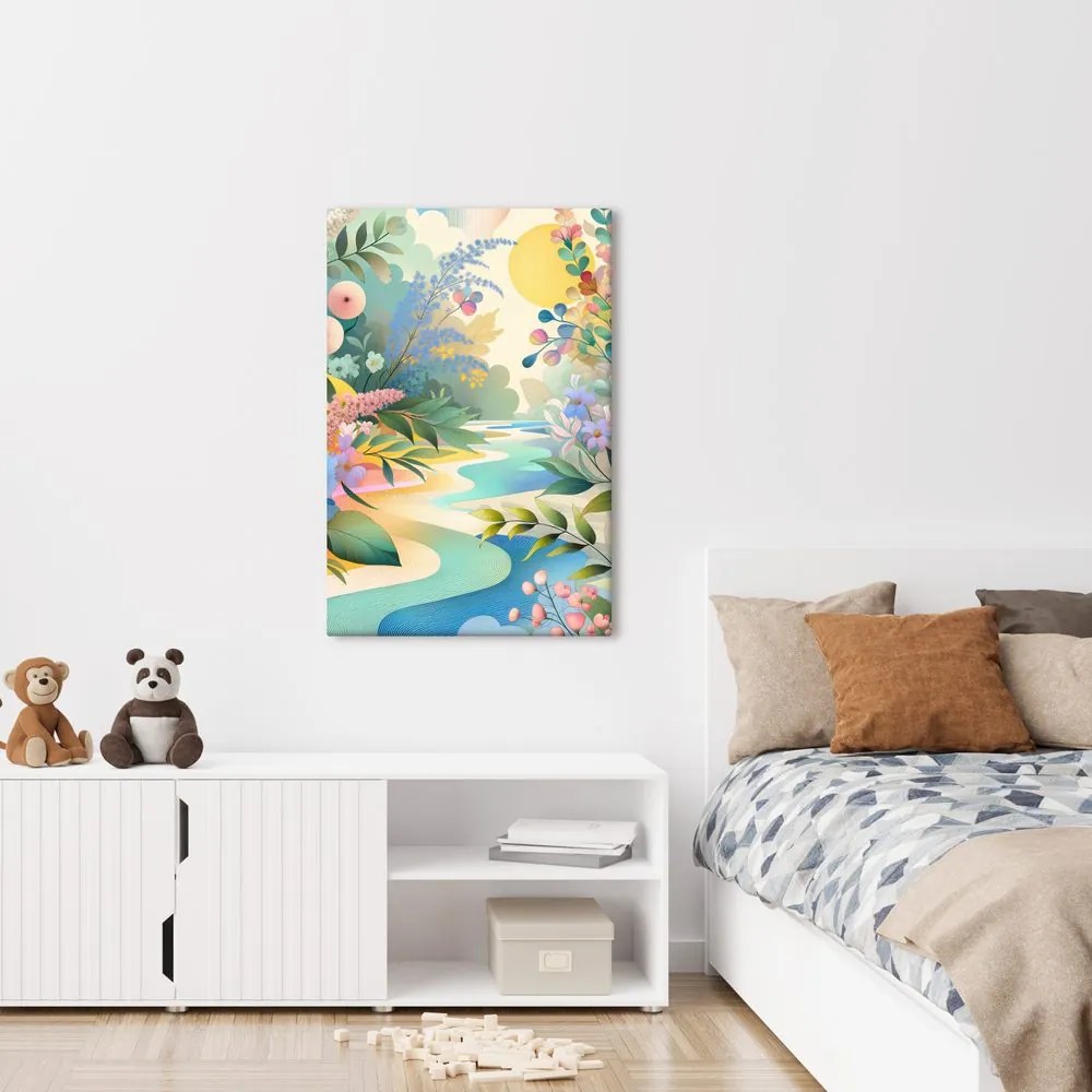 Quadro su tela – Paesaggio floreale
