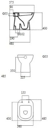 Vaso con scarico a pavimento senza sedile in ceramica bianco europeo Gemma 2 J522201 Ceramica Dolomite