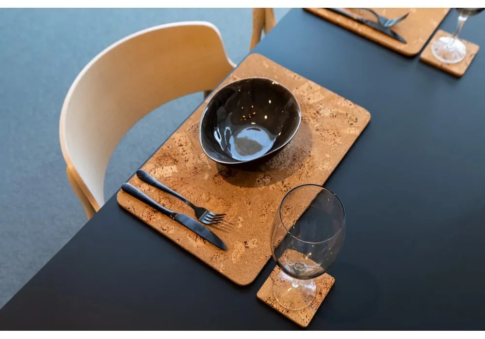 Sottobicchieri in sughero di colore naturale in set di 4 pezzi Querco - ZicZac