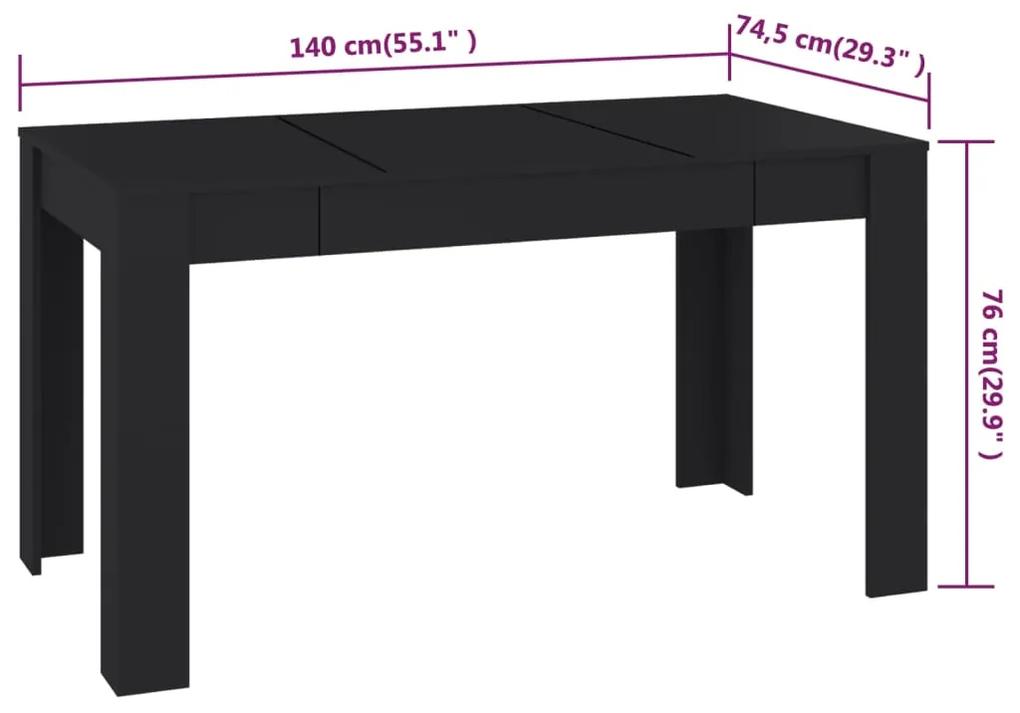 Tavolo da Pranzo Nero 140x74,5x76 cm in Legno Multistrato